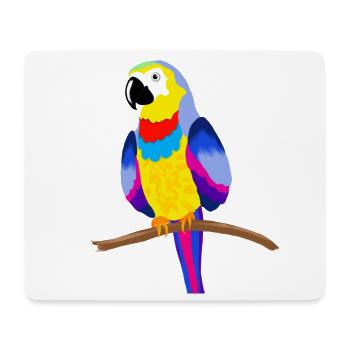 Bunter Papagei auf einem Ast - gelb - Mousepad (Querformat) - Weiß - Vorne