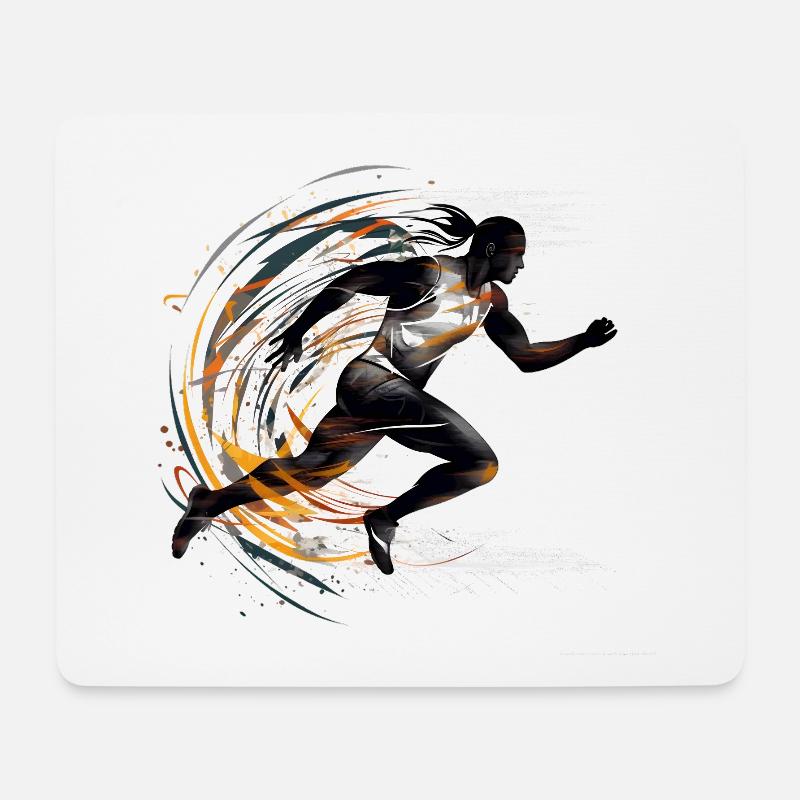 Läufer - Mousepad (Querformat) - Weiß