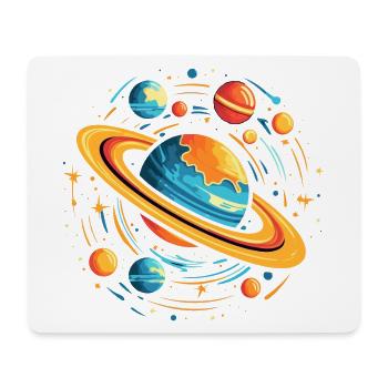 Space Galaxy Planets - Mouse Pad (horizontal) - white - Front
