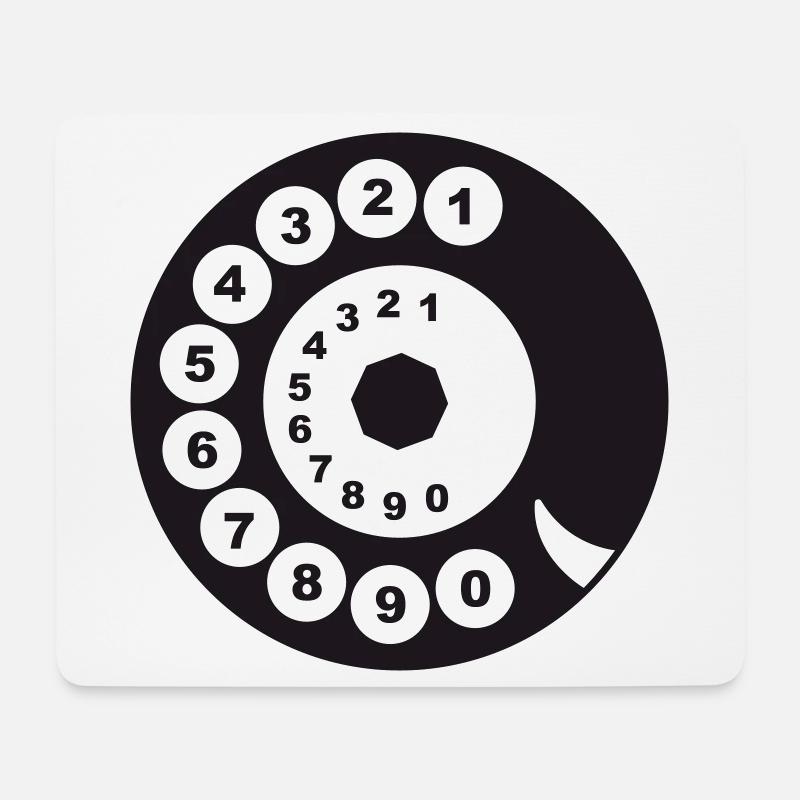 Altes Telefon Wählscheibe - Mousepad (Querformat) - Weiß