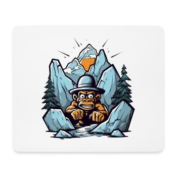 Abstract mountain gorilla with hat - Mouse Pad (horizontal) - white - Front