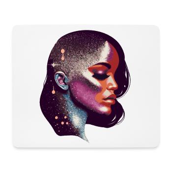 Galaxy-Inspired Portrait of a Woman - Mouse Pad (horizontal) - white - Front