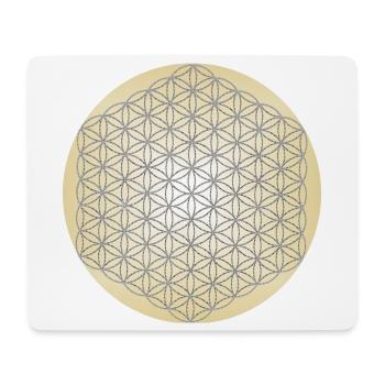 Flower of Life Silver - 5th Dimension - Mandala - Mouse Pad (horizontal) - white - Front