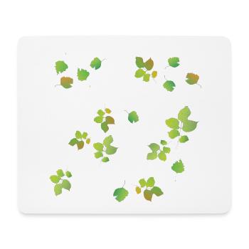 Frühlingsblätter Muster - Mousepad (Querformat) - Weiß - Vorne
