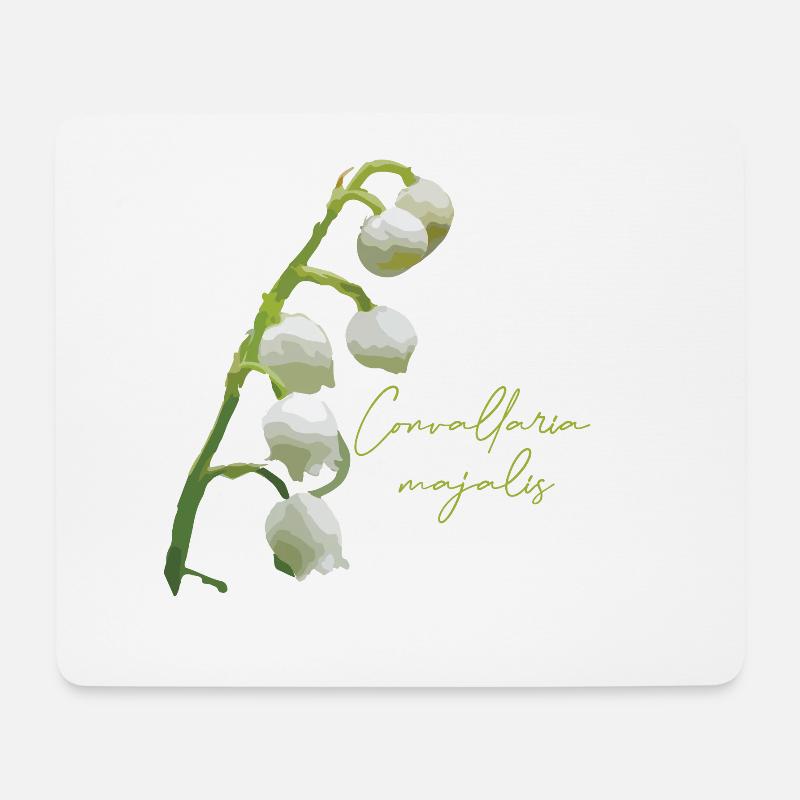 Maiglöckchen-Blütenstand - Mousepad (Querformat) - Weiß