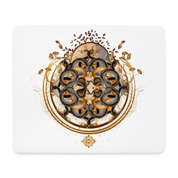 magical amulet with golden snake symbol - Mouse Pad (horizontal) - white - Front