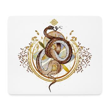 magical amulet with snake in mosaic style - Mouse Pad (horizontal) - white - Front