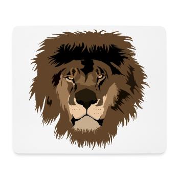 Illustration de tête de lion avec crinière sauvage - Tapis de souris (format paysage) - blanc - Devant