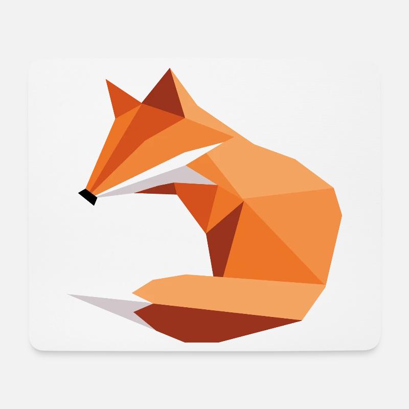 fuchs ORGAMI style - Mousepad (Querformat) - Weiß