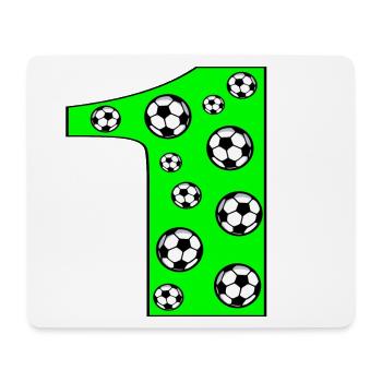 Zahl 1 - NUMMER EINS - FUSSBALL - Mousepad (Querformat) - Weiß - Vorne