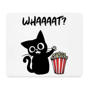 Cat Popcorn Movies Movies Cinema Night Theatre - Tapis de souris (format paysage) - blanc - Devant