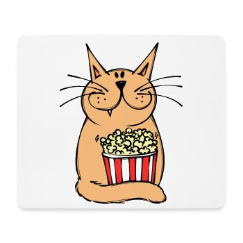 Soirée cinéma chat films regarder cinéma soirée télévision - Tapis de souris (format paysage) - blanc - Devant