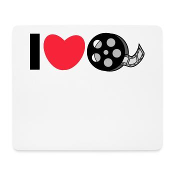 Déclaration de cœur J’aime les films Regarder des films - Tapis de souris (format paysage) - blanc - Devant