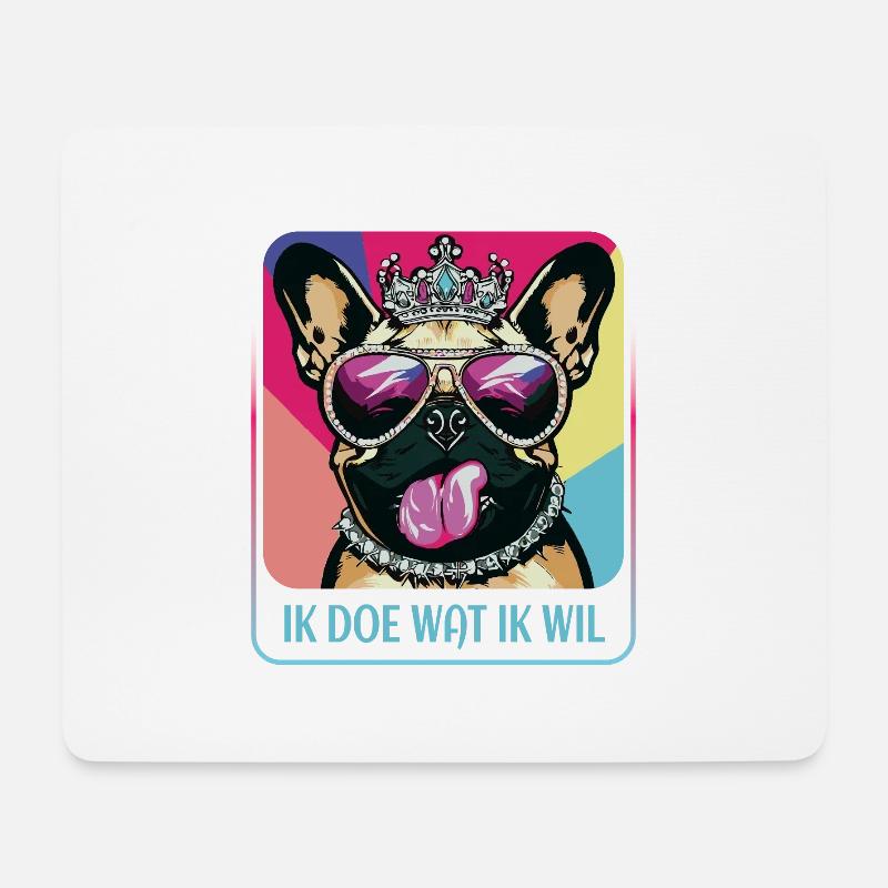 Stubborn Pug - Mouse Pad (horizontal) - white