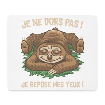 je ne dors pas ! - Tapis de souris (format paysage) - blanc - Devant