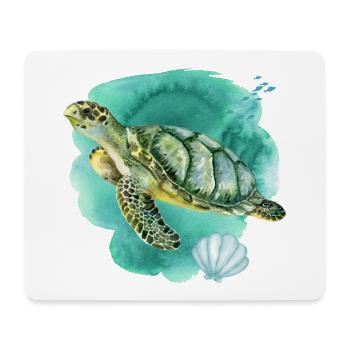 Sea Turtle Ocean Watercolor  - Mouse Pad (horizontal) - white - Front