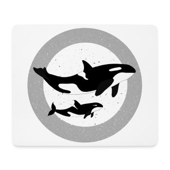 Wal und Orca Illustration - Mousepad (Querformat) - Weiß - Vorne