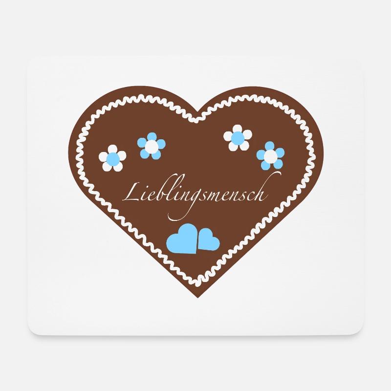 "Jahrmarkt-Liebe" Lieblingsmensch hellblau - Mousepad (Querformat) - Weiß