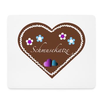 "Jahrmarkt-Liebe" Schmusekatze lila blau - Mousepad (Querformat) - Weiß - Vorne