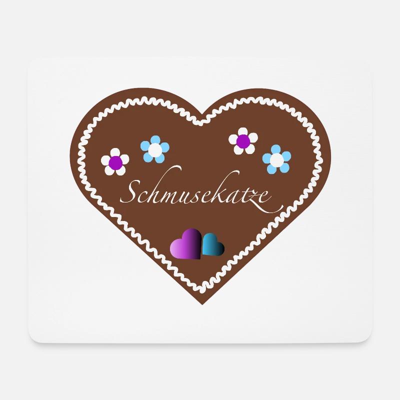 "Jahrmarkt-Liebe" Schmusekatze lila blau - Mousepad (Querformat) - Weiß