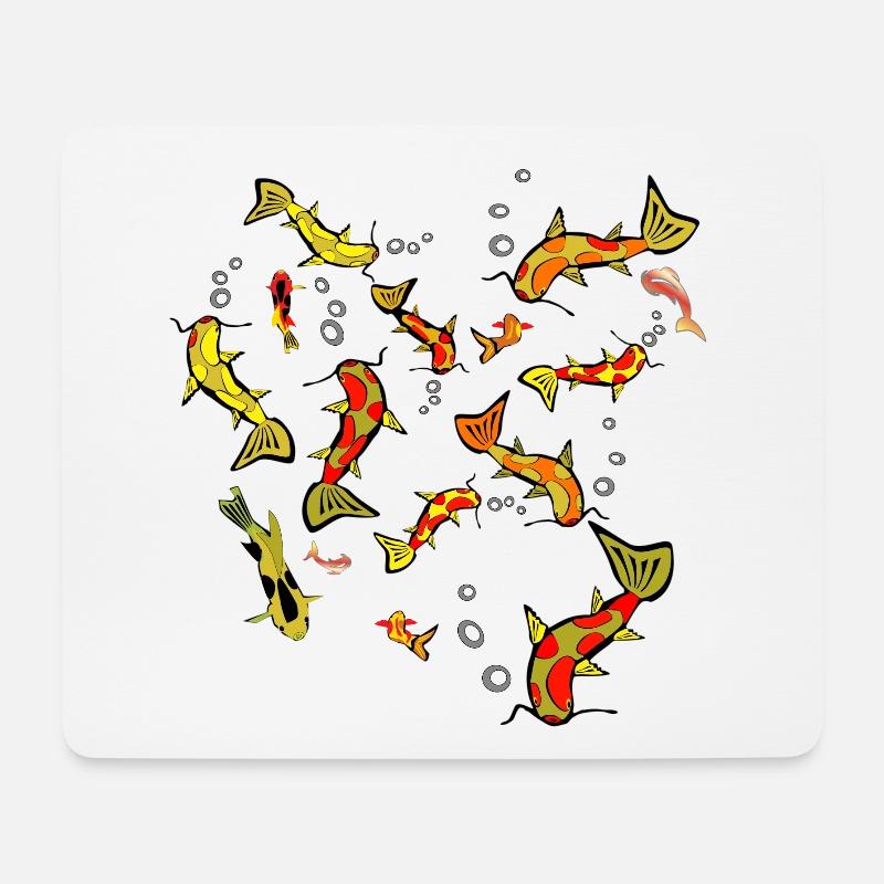 Fischschwarm - Mousepad (Querformat) - Weiß