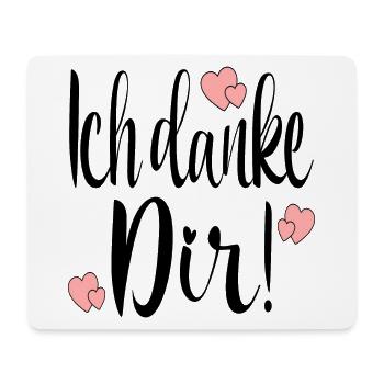 Ich danke Dir Danksagung Sprüche - Mousepad (Querformat) - Weiß - Vorne