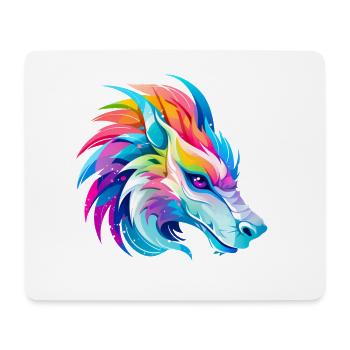 Rainbow Dragon Head - Mouse Pad (horizontal) - white - Front