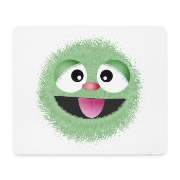 cuddly mint green funny monster face - Mouse Pad (horizontal) - white - Front