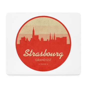 Strasbourg Skyline Vintage Circle - Mouse Pad (horizontal) - white - Front