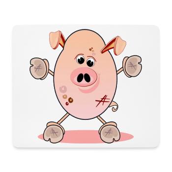 PIGGY - ILLUSTRATIONS D’ANIMAUX PORCELETS - TRUIE - Tapis de souris (format paysage) - blanc - Devant