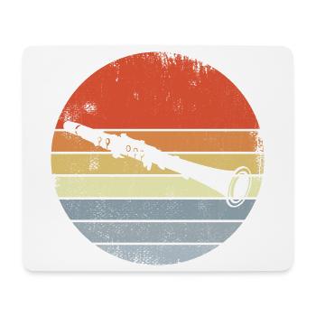 Dessin de clarinette vintage - Tapis de souris (format paysage) - blanc - Devant