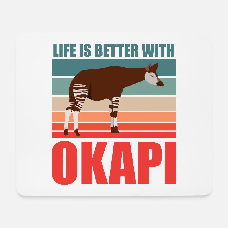 Okapi im Einklang mit der Natur - Mousepad (Querformat) - Weiß