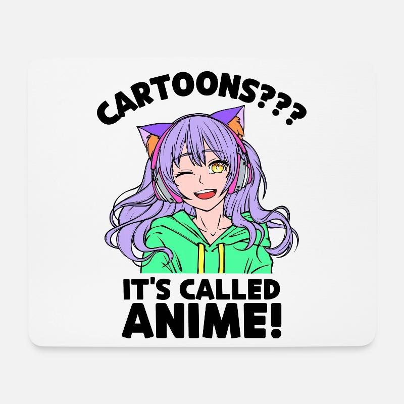Anime Trickfilm Statement Zeichentrick Manga Comic - Mousepad (Querformat) - Weiß