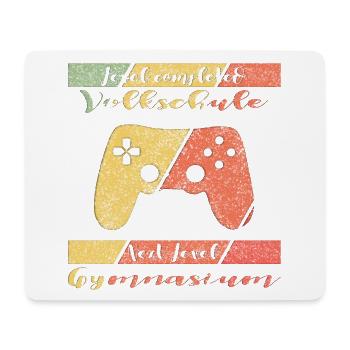 Level Completed Volksschule Gamer - Mousepad (Querformat) - Weiß - Vorne