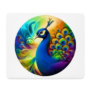 Pfau - Mousepad (Querformat) - Weiß - Vorne