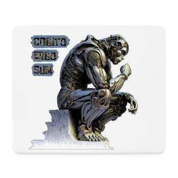 Cogito 02 – Cyborg-Denker Cogito Ergo Sum - Mousepad (Querformat) - Weiß - Vorne
