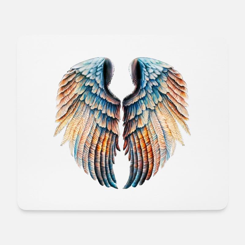 Bunte Flügel im Flug - Mousepad (Querformat) - Weiß