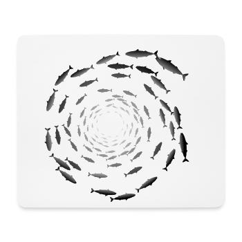 Fischschwarm - Mousepad (Querformat) - Weiß - Vorne
