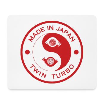 Hergestellt in Japan Twin Turbo Auto Auto - Mousepad (Querformat) - Weiß - Vorne