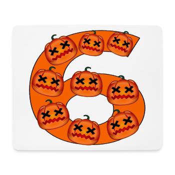 NUMBER 6 - AUTUMN HALLOWEEN PUMPKINS - Mouse Pad (horizontal) - white - Front
