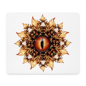 magisches Auge eines Drachen im Medaillon Stil - Mousepad (Querformat) - Weiß - Vorne
