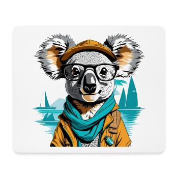 Expedition koala by the sea - illustration - Mouse Pad (horizontal) - white - Front