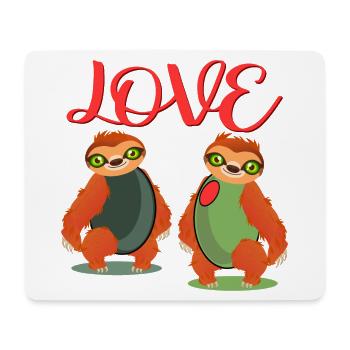 LOVE SLOTH OLIVES COSTUMES POUR COUPLES - Tapis de souris (format paysage) - blanc - Devant