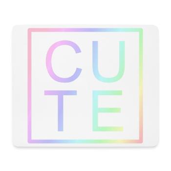CUTE Pastell-Farbverlaufsbuchstaben - Mousepad (Querformat) - Weiß - Vorne