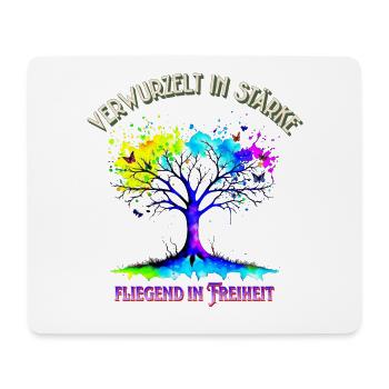 Verwurzelte Stärke Freiheit der Flügel - Mousepad (Querformat) - Weiß - Vorne