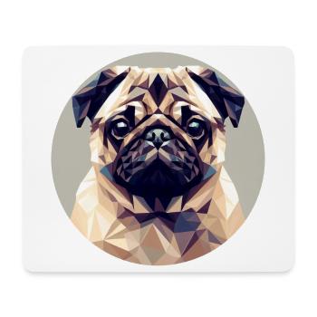 Hund Mops Polygon Geometrie - Mousepad (Querformat) - Weiß - Vorne