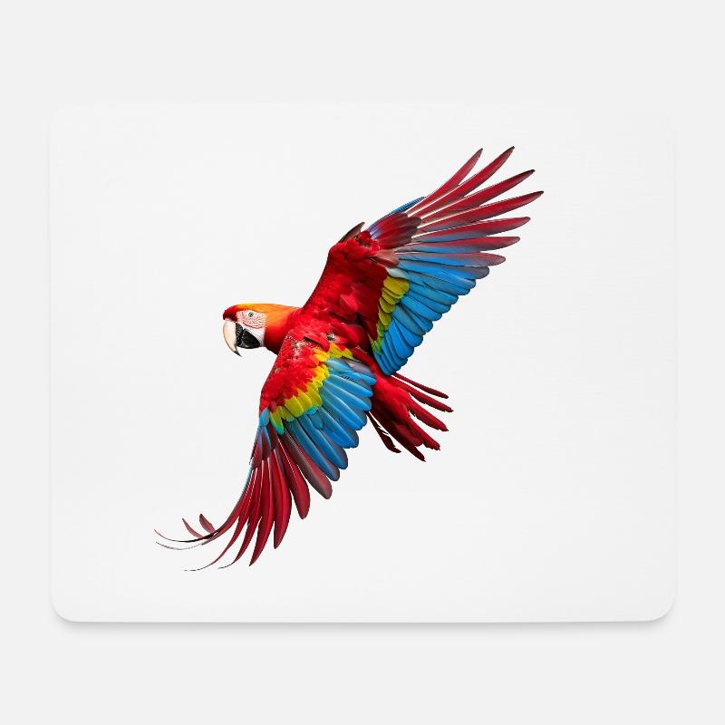 Farbenpracht Des Fliedenden Ara Papagei Parrot - Mousepad (Querformat) - Weiß