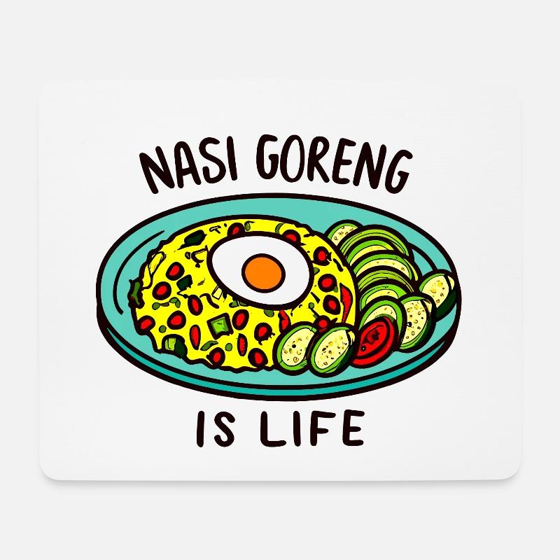 Nasi Goreng ist Leben! - Mousepad (Querformat) - Weiß
