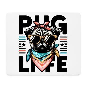 Pug Life Hund - Mousepad (Querformat) - Weiß - Vorne