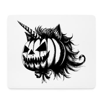 Chat-Licorne d'Halloween - Tapis de souris (format paysage) - blanc - Devant